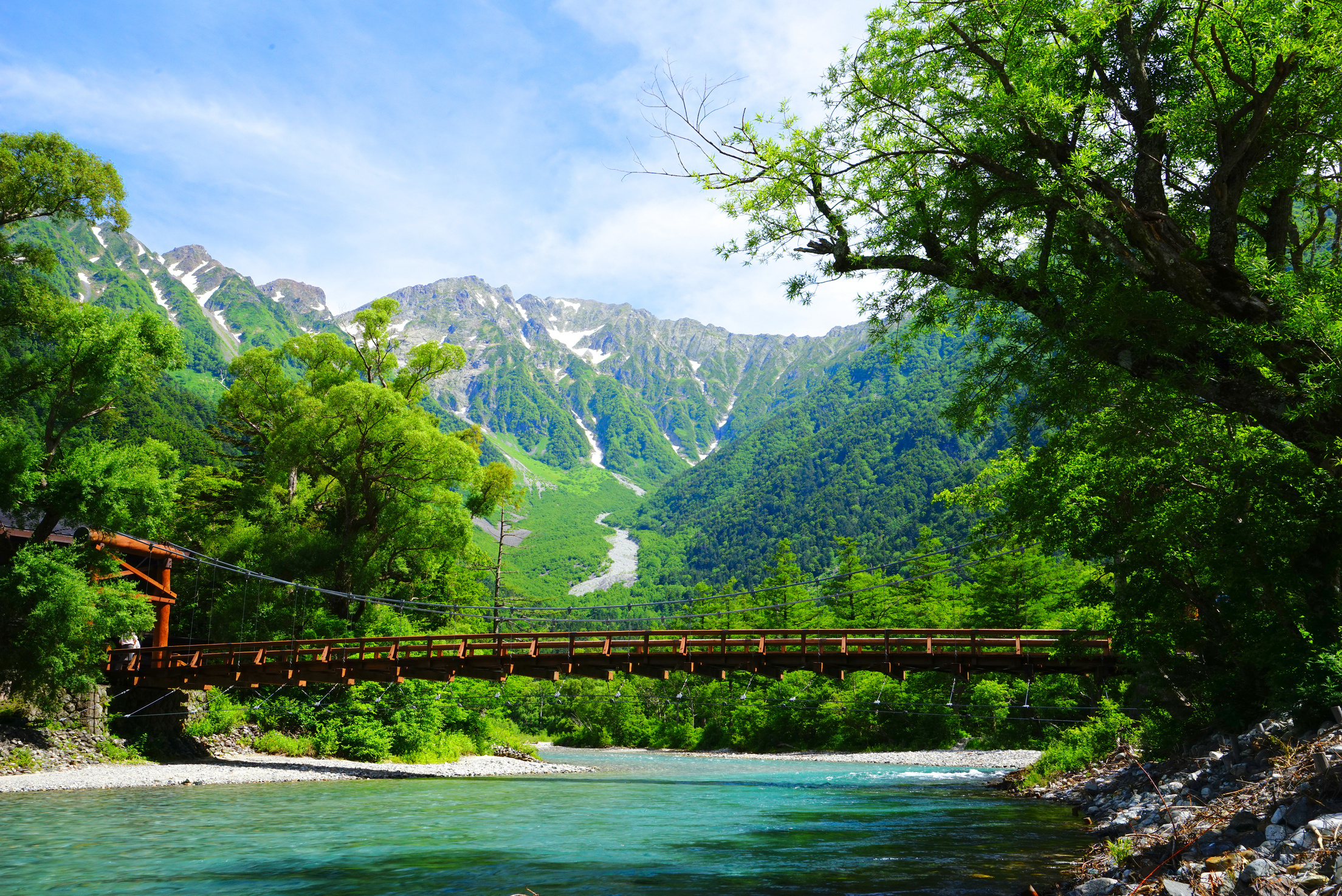 Hotaka mountain and Kappa bridge, Kamikochi, Nagano, Japan